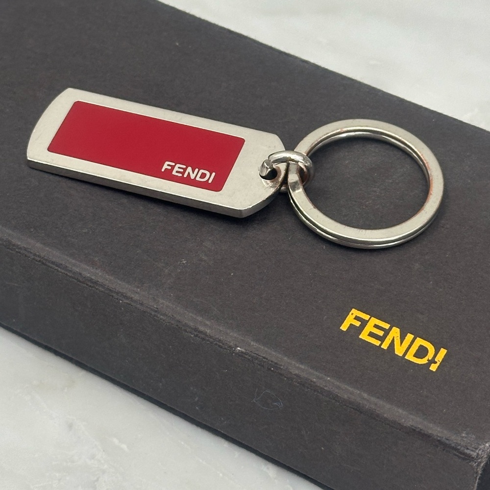 Authentic FENDI Red Keychain with COA and Box